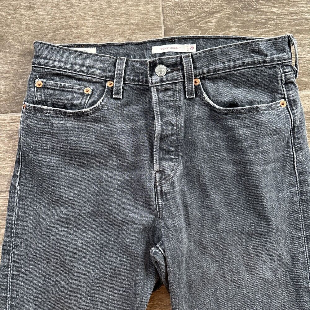 Levi’s For Free People Wedgie High Rise Straight Jean‎ Cropped Size 28 Black EUC